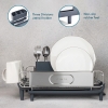 Stainless Steel Expandable Dish Rack with Removable Cutlery Holder, Drip Spout and Large Capacity Dish Rack