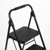 Step Ladder 3 Step, Folding Step Stool, Wide Anti-Slip Pedal, Lightweight, Portable Steel Use for Home and Office (Black 3 Step)