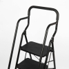 Portable Handrails Step Ladder, Heavy Duty Sturdy Ladders, Foldable with Anti-Slip Wide Pedals, Large Capacity, for Kitchen Household and Office (Black 4 Step)