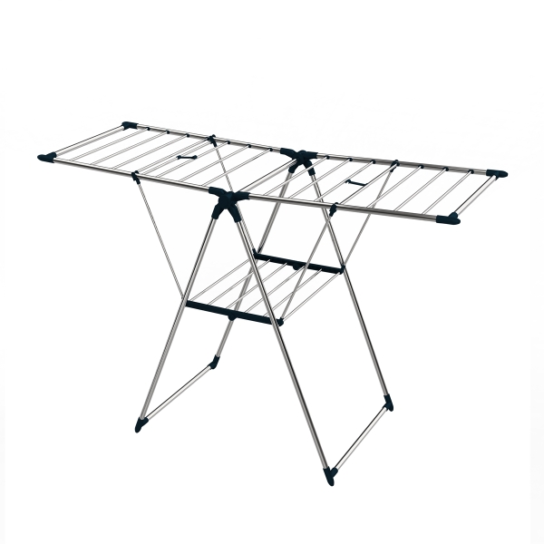 Folding Multifunctional Laundry Drying Rack 156 x 61.5 x 99 cm - Silver / Dark Green