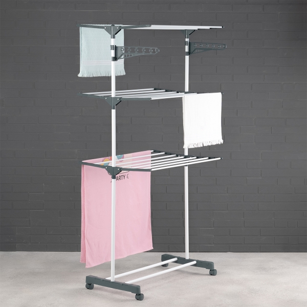 Laundry Stand Metal Drying Rack 79 x 58 x 165 cm - White / Dark Green