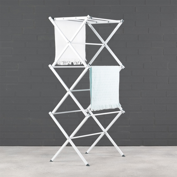 Multi-Functional Folding Clothes Drying Rack 53 x 37 x 107 cm - White / Dark Green