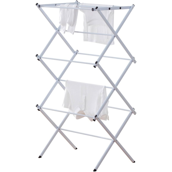 Multi-Functional Folding Clothes Drying Rack 53 x 37 x 107 cm - White / Dark Green