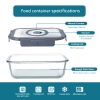 4 Pieces Zymta Vacuum Glass Food Container - Transparent