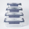 4 Pieces Zymta Vacuum Glass Food Container - Transparent