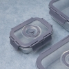 4 Pieces Zymta Vacuum Glass Food Container - Transparent