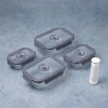 4 Pieces Zymta Vacuum Glass Food Container - Transparent