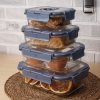 4 Pieces Zymta Vacuum Glass Food Container - Transparent