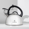 2.5 L Zymta Whistling Stainless Steel Teapot With Ergonomic Handle - Silver
