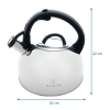 2.5 L Zymta Whistling Stainless Steel Teapot With Ergonomic Handle - Silver