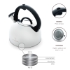 2.5 L Zymta Whistling Stainless Steel Teapot With Ergonomic Handle - Silver