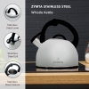 2.5 L Zymta Whistling Stainless Steel Teapot With Ergonomic Handle - Silver