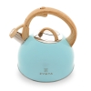  2.5 L Zymta Whistling Stainless Steel Teapot With Ergonomic Handle - Blue