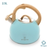  2.5 L Zymta Whistling Stainless Steel Teapot With Ergonomic Handle - Blue