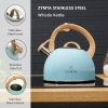  2.5 L Zymta Whistling Stainless Steel Teapot With Ergonomic Handle - Blue