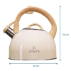 2.5 L Zymta Whistling Stainless Steel Teapot With Ergonomic Handle - Beige