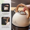 2.5 L Zymta Whistling Stainless Steel Teapot With Ergonomic Handle - Beige
