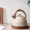 2.5 L Zymta Whistling Stainless Steel Teapot With Ergonomic Handle - Beige
