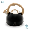 2.5 L Zymta Whistling Stainless Steel Teapot With Ergonomic Handle - Black 
