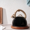 2.5 L Zymta Whistling Stainless Steel Teapot With Ergonomic Handle - Black 