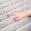 Para Sala Vertical Stripes Faux Rabbit Fur Carpet 160 x 230 cm Rectangular Zymta Winter Carpet - Grey