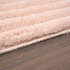 Para Sala Vertical Stripes Faux Rabbit Fur Carpet 200 x 280 cm Rectangular Zymta Winter Carpet - Pink