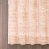 Para Sala Vertical Stripes Faux Rabbit Fur Carpet 200 x 280 cm Rectangular Zymta Winter Carpet - Pink