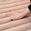 Para Sala Vertical Stripes Faux Rabbit Fur Carpet 200 x 280 cm Rectangular Zymta Winter Carpet - Pink