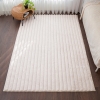 Para Sala Vertical Stripes Faux Rabbit Fur Carpet 160 x 230 cm Rectangular Zymta Winter Carpet - Mink