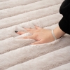Para Sala Vertical Stripes Faux Rabbit Fur Carpet 160 x 230 cm Rectangular Zymta Winter Carpet - Mink