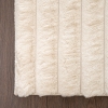 Para Sala Vertical Stripes Faux Rabbit Fur Carpet 160 x 230 cm Rectangular Zymta Winter Carpet - Light Beige