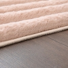 Para Sala Horizontal Stripes Faux Rabbit Fur Carpet 120 x 160 cm Rectangular Zymta Winter Carpet - Pink