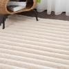 Para Sala Horizontal Stripes Faux Rabbit Fur Carpet 120 x 160 cm Rectangular Zymta Winter Carpet - Light Beige