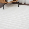 Para Sala Horizontal Stripes Faux Rabbit Fur Carpet 120 x 160 cm Rectangular Zymta Winter Carpet - White
