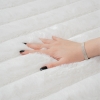 Para Sala Horizontal Stripes Faux Rabbit Fur Carpet 120 x 160 cm Rectangular Zymta Winter Carpet - White