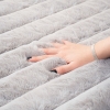 Para Sala Horizontal Stripes Faux Rabbit Fur Carpet 120 x 160 cm Rectangular Zymta Winter Carpet - Grey