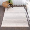 Para Sala Horizontal Stripes Faux Rabbit Fur Carpet 120 x 160 cm Rectangular Zymta Winter Carpet - Mink