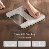 Bathroom Scale for Body Weight, Highly Accurate Digital Scale with Transparent and Slim Tempered Glass, Clear LCD Display, Batteries Included, Measures Weight up to 400 lb, White