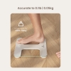 Bathroom Scale for Body Weight, Highly Accurate Digital Scale with Transparent and Slim Tempered Glass, Clear LCD Display, Batteries Included, Measures Weight up to 400 lb, White