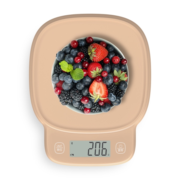 Kitchen Food Weight Scale Digital Accurate for Cooking and Baking Precise Weighing Ounces Grams Without Bluetooth (Beige)