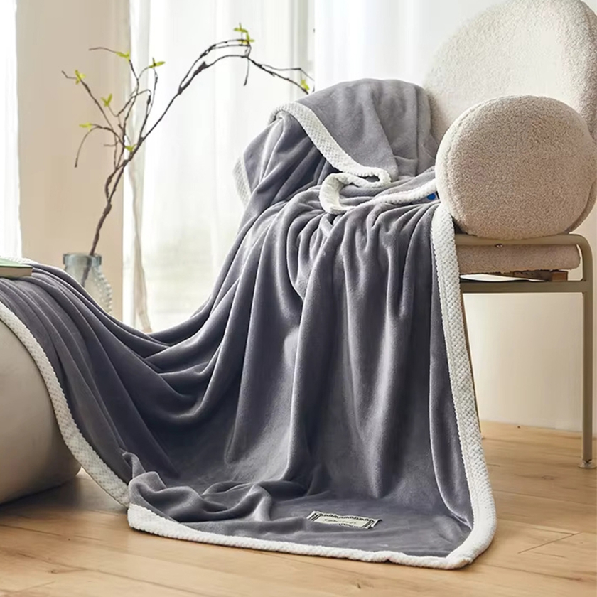 Double Layer Lamb Single Throw Blan..