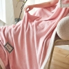 Double Layer Lamb Single Throw Blanket 180 x 200 cm - Pink / White