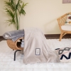 Double Layer Lamb Double Throw Blanket 200 x 230 cm - Light Grey / White