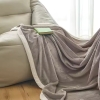 Double Layer Lamb Double Throw Blanket 200 x 230 cm - Light Grey / White