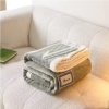 Double Layer Lamb Double Throw Blanket 200 x 230 cm - Green / White