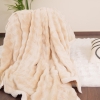 Waffle Single Throw Blanket 180 x 200 cm - Beige / White
