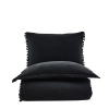 3 Pieces Nil Cotton Single Duvet Cover Set 160 x 220 cm - Black