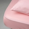 3 Pieces Plain Cotton King Size Fitted Sheet Set 200 x 200 + 30 cm - Pink