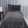 2 Pieces Asos Single Welsoft Bedspread Set 180 x 230 cm - Anthracite