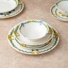 20 Pieces Snow Porcelain Dinner Set - Indigo / Green / Mustard / White